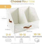 HOMELUX THEORY Closet Organizers Storage, Large Collapsible Bin 4pc, Ivory - Image 2