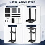 Umbrella Stand for Entryway with 2 Stone Mats, 4 Hooks - Image 5