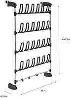 Neu Home Hanging Over door 12 Pair Shoe Storage Rack with Bottom Bar Bag Holder, black (17717W-1) - Image 4