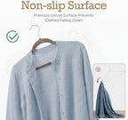 HOUSE DAY Taupe Velvet Hangers 60 Pack, Premium Non Slip Clothes Hanger - Image 2