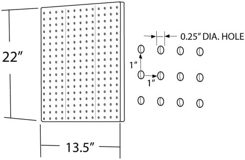 Azar 771322-WHT Pegboard 1-Sided Wall Panel, White Solid Color, 2-Pack - Image 2
