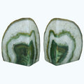 Nature's Decorations Agate Bookends - A Quality Green Geode with Non-Skid Rubber Bumpers for Shelves, Office, Home Decor, Heavy Duty Cute Stone (4-6 LB) by NaturesDecorations