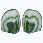 Nature's Decorations Agate Bookends - A Quality Green Geode with Non-Skid Rubber Bumpers for Shelves, Office, Home Decor, Heavy Duty Cute Stone (4-6 LB) by NaturesDecorations