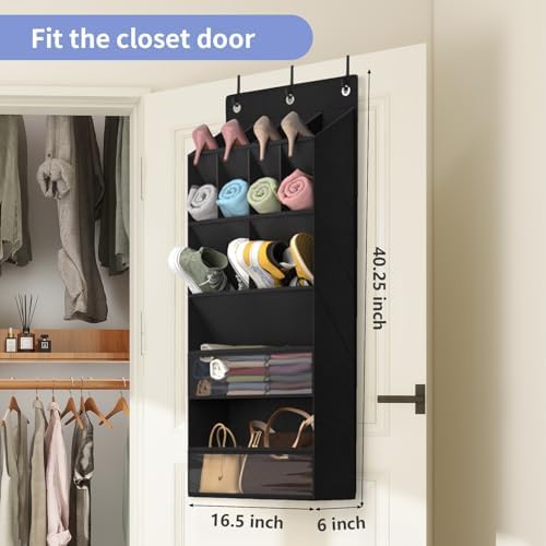 1 Pack Over-the-Door-Shoe-Organizers, Hanging Shoe Organizer Large Pockets - Image 4