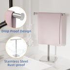 RUACQ T-Shape Hand Towel Holder Stand, 16inch, Brushed Nickel - Image 6