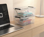Clear 9-Pack Plastic Storage Bins with Lids, 6 Quart Stackable Containers Organization with Latch Buckle - Image 4