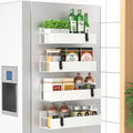 HuggieGems Metal Magnetic Spice Rack for Refrigerator Cream White, 4 Pack by HuggieGems