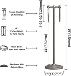 BGL Fingertip Towel Holder Stand Hand Towel Ring for Bathroom or Kitchen Vanity Countertops to Store Hand Towels Washcloths or dishcloths - 2 Hanging Rings?19" High-Brushed Nickel - Image 2