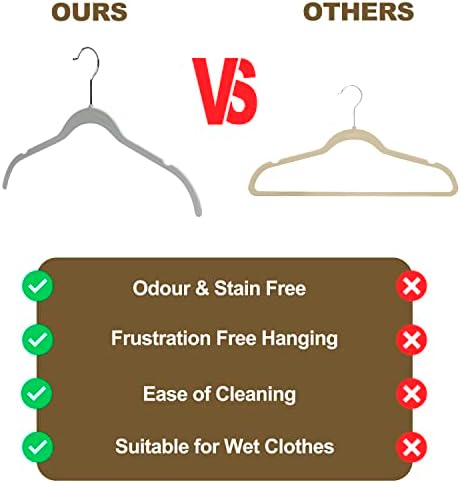 Quality Hangers Clothes Hangers 50 Pack - Non-Velvet Plastic Hangers for Clothes -Heavy Duty Coat Hanger Set -Space-Saving Closet Hangers with Chrome Swivel Hook, Non-Flocked Hangers (50, Gray) - Image 6