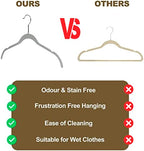 Quality Hangers Clothes Hangers 50 Pack - Non-Velvet Plastic Hangers for Clothes -Heavy Duty Coat Hanger Set -Space-Saving Closet Hangers with Chrome Swivel Hook, Non-Flocked Hangers (50, Gray) - Image 6