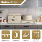 Sorbus Platter Storage Case for Dinnerware (1 Pack, Beige) - Image 3