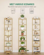Hzuaneri Corner Shelf Stand, 7-Tier Glass Bookshelf Bookcase, Plant Stand - Image 6