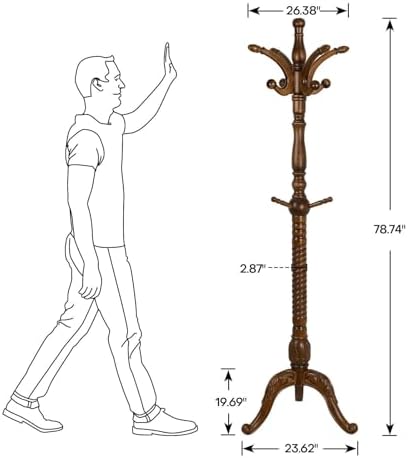 Bekrvio Freestanding Coat Rack Stand with 8 Hooks, 79" - Image 2