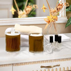 4 Pack Qtip Holder Dispenser with Lids,Brown Storage Containers,Bathroom Canisters Organizer for Cotton Ball,Cotton Swab,Cotton Round Pads,Floss 21214712 - Image 6