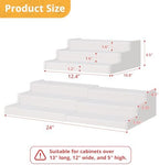3-Tier Expandable Bamboo Can Organizer for Pantry, Holds 24 Cans, White - Image 6