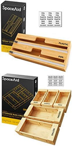 SpaceAid WrapNeat 2 in 1 Wrap Dispenser, SpaceAid Bag Storage Organizer for Kitchen Drawer, (5 Pack Set) by SpaceAid