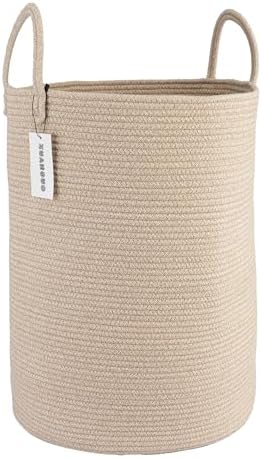 XUANGUO Cotton Rope Laundry Basket Hamper for Clothes Large Oatmeal by XUANGUO