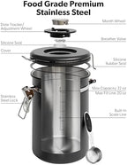 Veken Coffee Canister with Window, Airtight Stainless Steel Container, 22OZ (Pack of 2) - Image 6