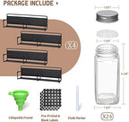 VITEVER Magnetic Spice Rack, 4 Pack, 24 Square Glass Jars with Lids, Quick-Find Pre-Printed Labels, Funnel, Space Saver, Refrigerator and Microwave Oven Organizer - Image 4