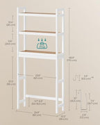 SONGMICS 3-Tier Bamboo Over The Toilet Storage, Adjustable Shelf, 66.9''H - Image 3