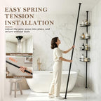Corner Shower Caddy Tension Pole, Bathroom Organizer for Renters - Image 4