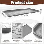 Geelin 3 Pack 40"x20" Extra Large Boot Tray, Long Shoe Mats, Gray - Image 2