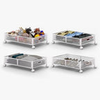 Under Bed Organizer, Storage Bins Under Bed, 60L Underbed Storage Bins for Bedroom Clothes Shoes Blankets (White, 4 Pack) by YEEBONIX-UnderBedStorage
