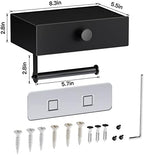 VOLDRA Toilet Paper Holder with Shelf Black Wipes Dispenser for Bathroom Toilet Paper Holder with Storage Upgrade Drawer Design Toilet Tissue Holder Adhesive Small Bathroom Shelf Wall Mount - Image 6