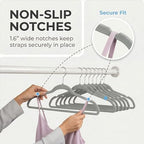 HOUSE DAY Grey Plastic Hangers 50 Pack - Ultra-Thin Heavy Duty Non-Velvet - Image 3