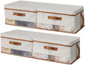 Large Fabric Storage Bins with Lid for Closet and Shelves, 4 Pack by GOXITAX