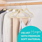 HOUSE DAY Premium Velvet Hangers 100 Pack Beige, Non-Slip Flocked Felt Hangers, Sturdy Clothes Hanger with 360° Rotatable Hook, Heavy Duty Durable Slim Coat Hanger for Closet Space Saving - Image 2