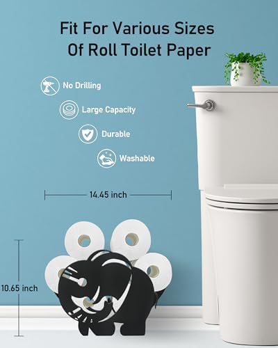 Elephant Toilet Paper Holder Stand, Decorative Toilet Paper Storage - Image 3