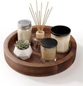 TIDITA 13" Rotating Wooden Lazy Susan Organizer for Tabletop (Walnut Color) by TIDITA