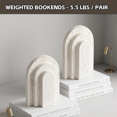 Decorative Bookends for Shelves, Heavy Duty Resin Book Stoppers for Books - Image 7