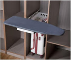 Wall-Mounted Ironing Board Cabinet, Compact Fold Down Station with Garment Hooks, Space Saving Design for Home, Apartments, Dorms - Image 2