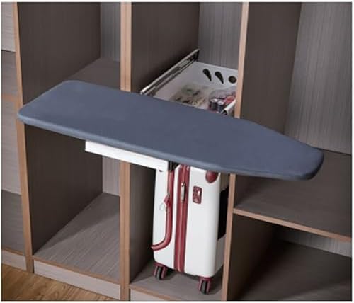 Wall-Mounted Ironing Board Cabinet, Compact Fold Down Station with Garment Hooks, Space Saving Design for Home, Apartments, Dorms - Image 2