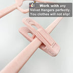 TOFIIGREM Light Pink Velvet Hanger Clips 60 PCS, Strong Finger Clips for Velvet Hangers, Skirt Hanger Clips Fit for Flocking Hangers - Image 5