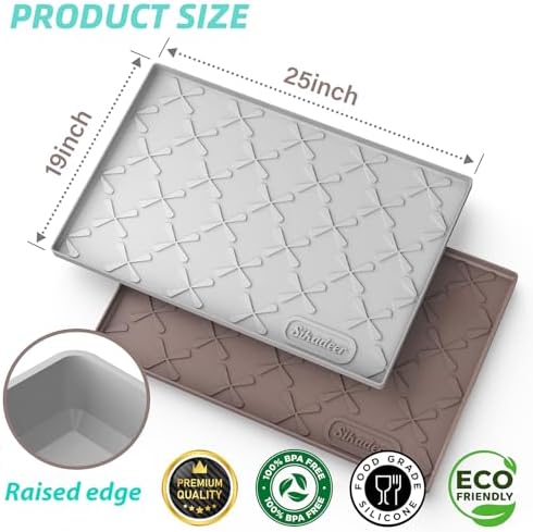 SIKADEER Waterproof Under Sink Mat Silicone 25"x19", Kitchen Cabinet Liner - Image 3