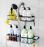 Stainless Steel Shower Caddy Hanging with Soap Dish and Hook,Black by Kadolina