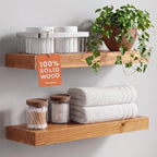 Homeforia 20 Inch Floating Shelves, High-End Solid Pine Wood, Set of 2 by Homeforia