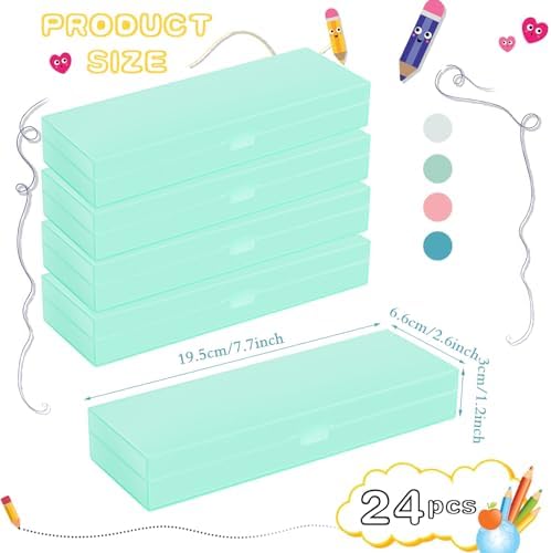 Fainne 24 Plastic Pencil Case Bulk, Single Layer, Multicolor, M - Image 2