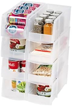 IRIS USA 8-Pack, Large Clear Stackable Storage Bins by IRISUSA
