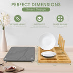 Sofort Bamboo Dish Rack with Absorbent Stone Dish Drying Mat - Image 5