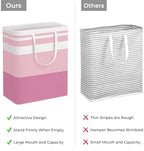 HomeHacks 2 Pack Laundry Baskets, Laundry Hampers Bags (Grey+Pink 125L) - Image 3
