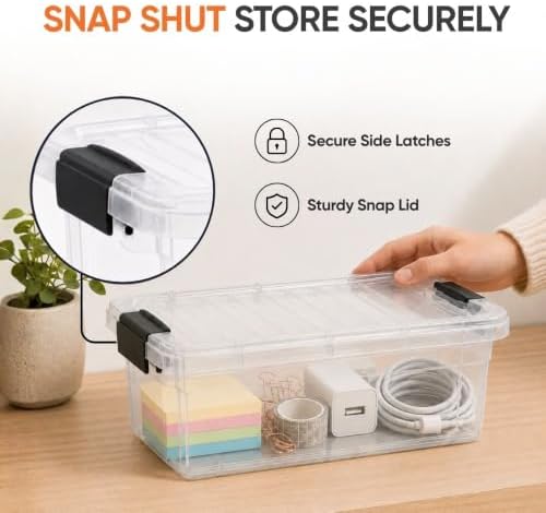 Superio 1.85 Quart Clear Plastic Storage Boxes with Lids, Stackable Organizer Containers, BPA-Free Storage Bins for Home, Office, School & Dorm, 10 Pack - Image 6