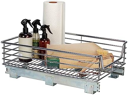 Household Essentials Chrome-Plated Steel Pull-Out Basket Organizer by HouseholdEssentials