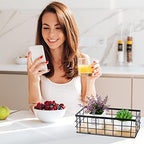 Funrous 2 Pcs Metal Small Wire Basket Wall Hanging Wire Basket Hang Small Bathroom Kitchen Storage Organizer Toilet Paper Mesh Storage Bin Shelf Rack with Base(Black,11.42 x 5.12 x 3.94 Inches) - Image 5