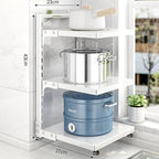 Heavy Duty Pan Rack, Pot Lid Rack, Kitchen Cabinet Pantry Cookware Organizer Rack Holder with 3 Adjustable Dividers, White Pots and Pans Organizer - Image 2
