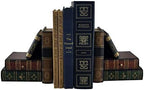 Bellaa Classic Wooden Book Bookends Library Hidden Drawers Vintage Cool Creative Unique Decorative Books Support Shelves Desk Organizer - Image 3