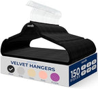 SereneLife Velvet Hangers – 150 Pack, Slim & Space Saving for Closets by SereneLife